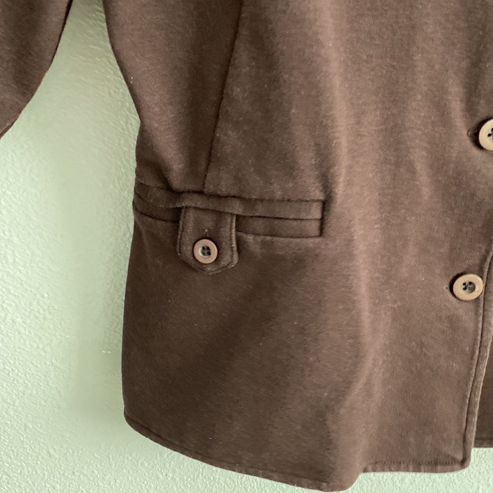 Talbots- brown button up overcoat- Size Large - Picture 4 of 6